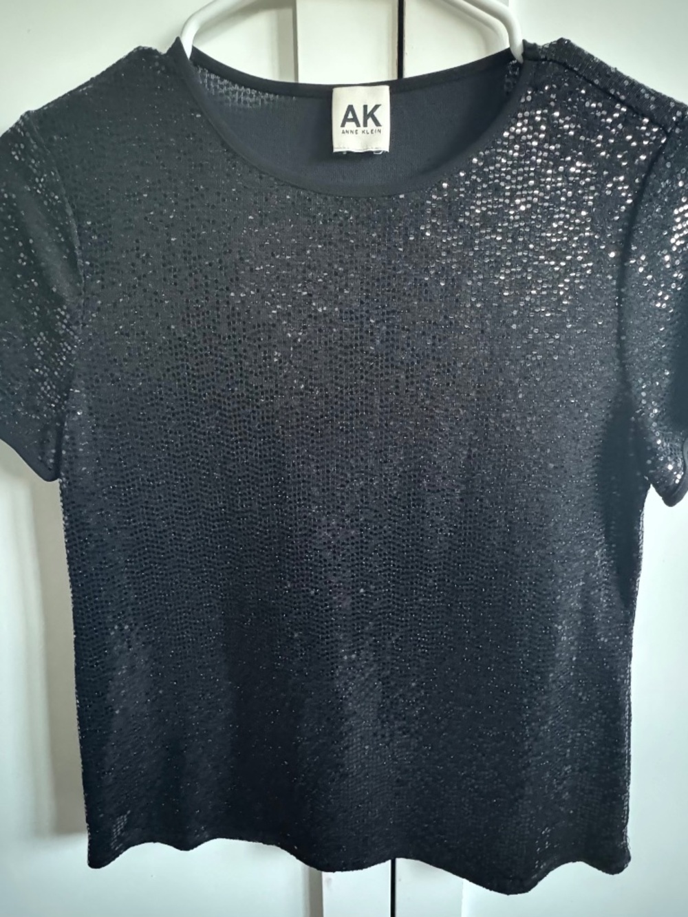 Anne Klein Black Sequin Top